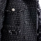 Jacket Women Tweed Outdoor Jacket Polyester Woven Black And White Luxury Women Suit