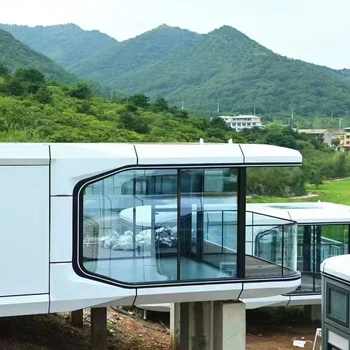 Home Tiny Eco Prefab Apple Prefabricated Mini Volferda Space Capsule House Commercial  Model 2 3 Bedroom 40ft Luxury Mobile