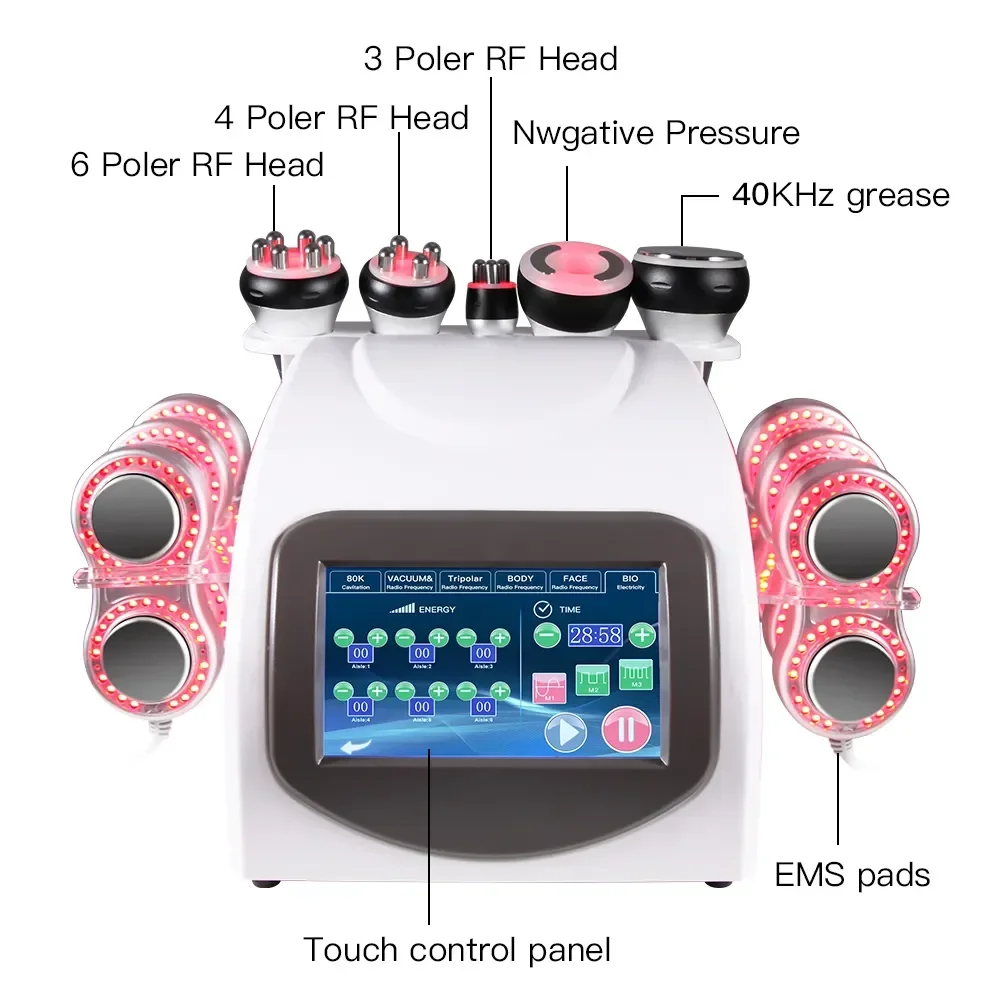 New Technology 6 in 1  Medical Facial Lifting Beauty Device Body Slimming Liposuction Rf Fat Reduce Machine