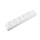 4 Electric Plug 13a Plug 13A 4 Gang Electric Extension Socket BS Plug With Button