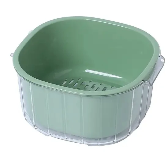 Kitchen Accessories Food Storage Container Box Plastic 2 in 1 Double-Layer drain fruit Basin washing basket