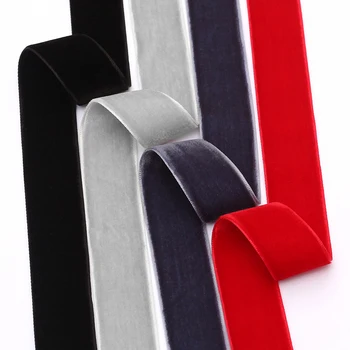 Factory Wholesale Garment Use Velvet Bow Double Face Black Velvet Ribbon