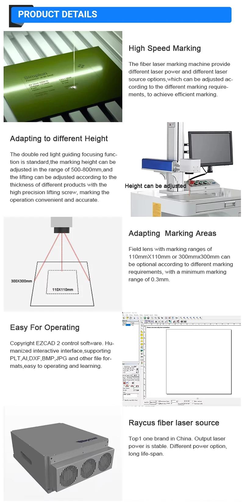 Factory Outlet Desktop Fiber Laser Marking Machine for Cattle Animal Ear Tag Bird Pigeon Ring Printing Supports AI DXF PLT BMP