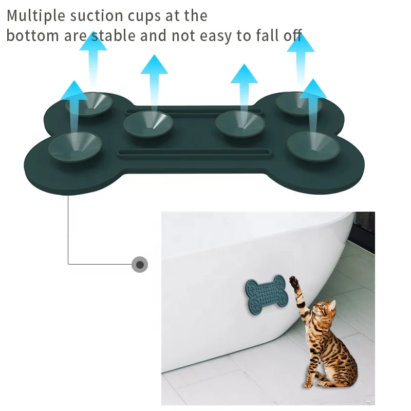 Silicone Slow Eating Dog Lick Pad with Suction to Wall Safe Material Mat Bowl for Dog Bathing Training Grooming