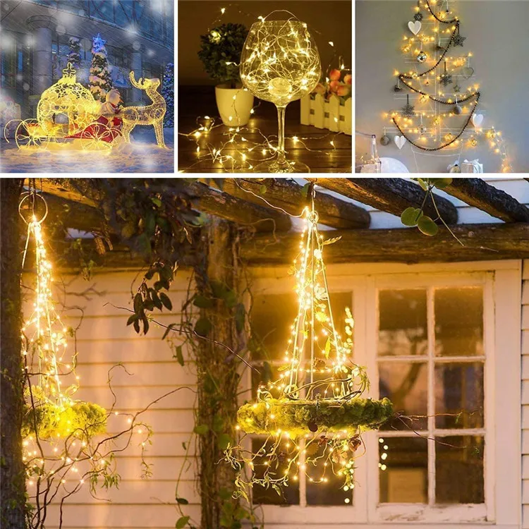 USB Decoration beautifu holiday outdoor garden courtyard panel RGB Starburst Colorful romantic led string light