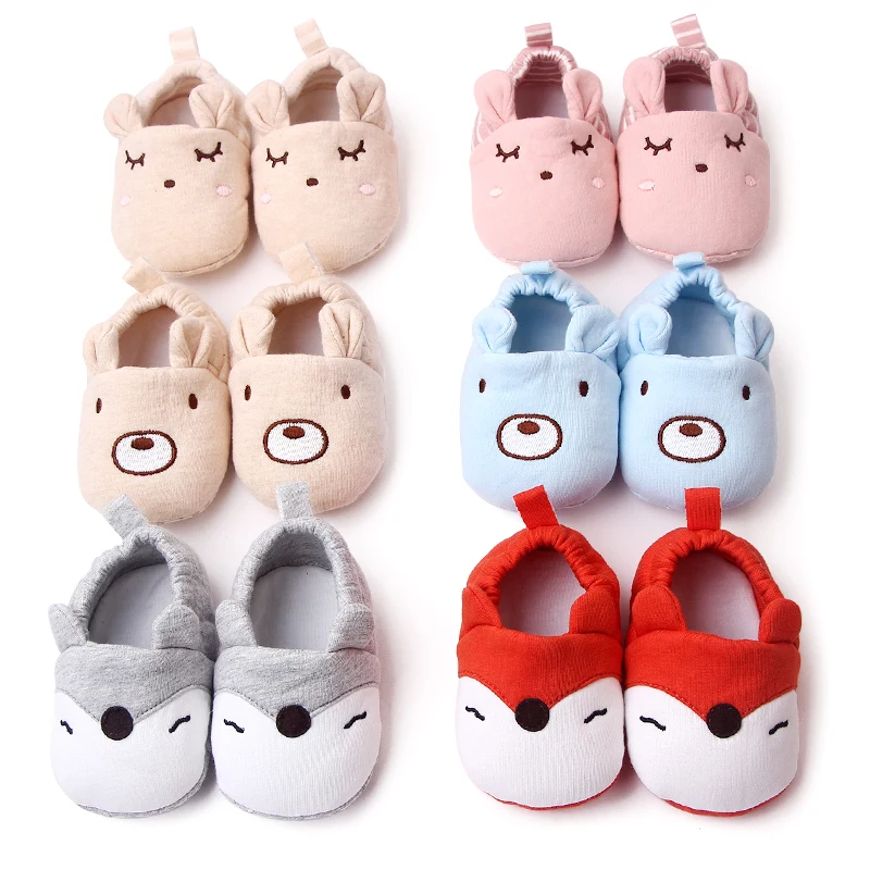Fluffy Autumn and Winter Cute Cozy Cartoon Animal Cotton Soft-soled Baby Shoes for Girls and Boys supplier