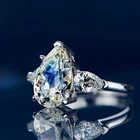 Diamond Fashion Wholesale Moissanite Diamond Vintage Waterdrop Rings Silver Wedding Engagement Women Rings