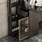 Home Bar Counter Bar Bar Counter Western Style Design Gold Stainless Steel Frame Home Black High Bar Counter For Sale