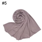 Scarf Muslim Scarf Hijab Women New Solid Colors Women Muslim Ribbed Cotton Jersey Scarf Shawl Hijab