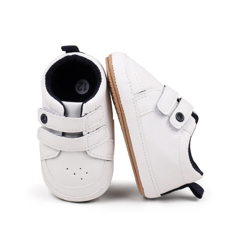 Wholesale Unisex Spring Autumn Baby Casual Shoes White Prewalker First Walking Shoes Boys Girls Breathable Lightweight Solid details
