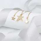 Necklace Multilayer Necklace Gold Plated Gemstone Charm Necklace Star Shape Pendant Necklace