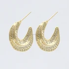 Copper Earrings 2021 New Trend Gold-plated C-shaped Copper Earrings Ladies Gifts Fashion Jewelry For Women