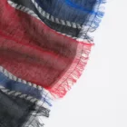 Red Scarf Custom Your Own Logo 100% Acrylic Red Blue Scarf For Men