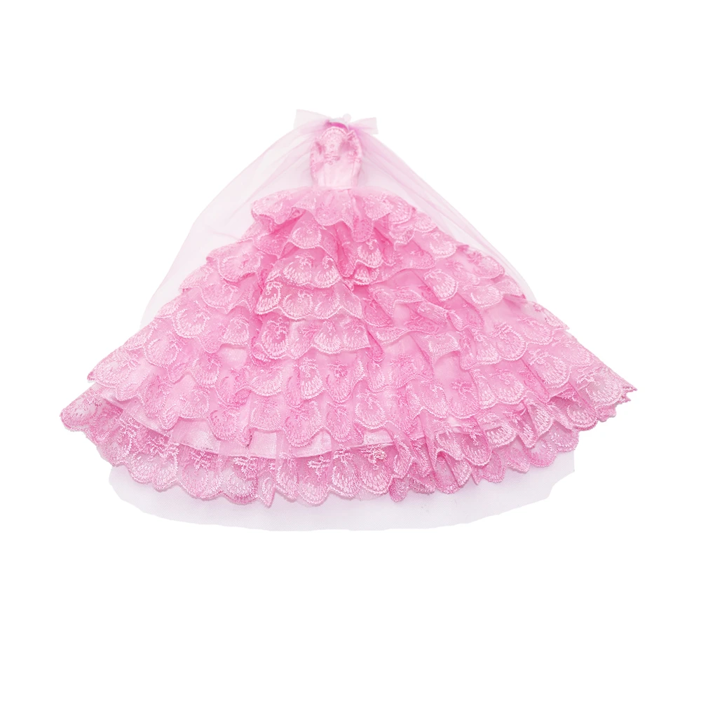 2023 Fashion 30cm bjd Doll Girl Clothes Pink Wedding Dress for Bebe Doll