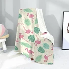 Blanket Baby Kids Blanket Soft Warm Custom Printed Flamingo Kids Throw Minky Dotted Blanket For Baby Gifts