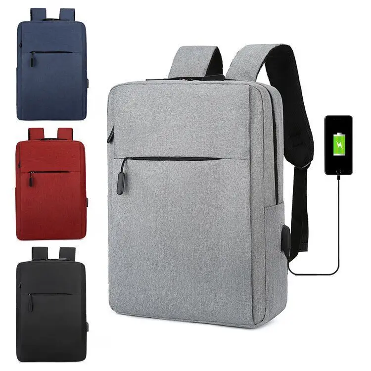 High Quality Nylon Unisex School Bag Durable Business Notebook Bag With USB Charging Laptop Computer Backpack