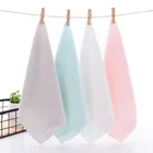 Baby Plain High Quality Bamboo Square Towel 34*34 Kindergarten Baby Wash Face Towel Hand Towel