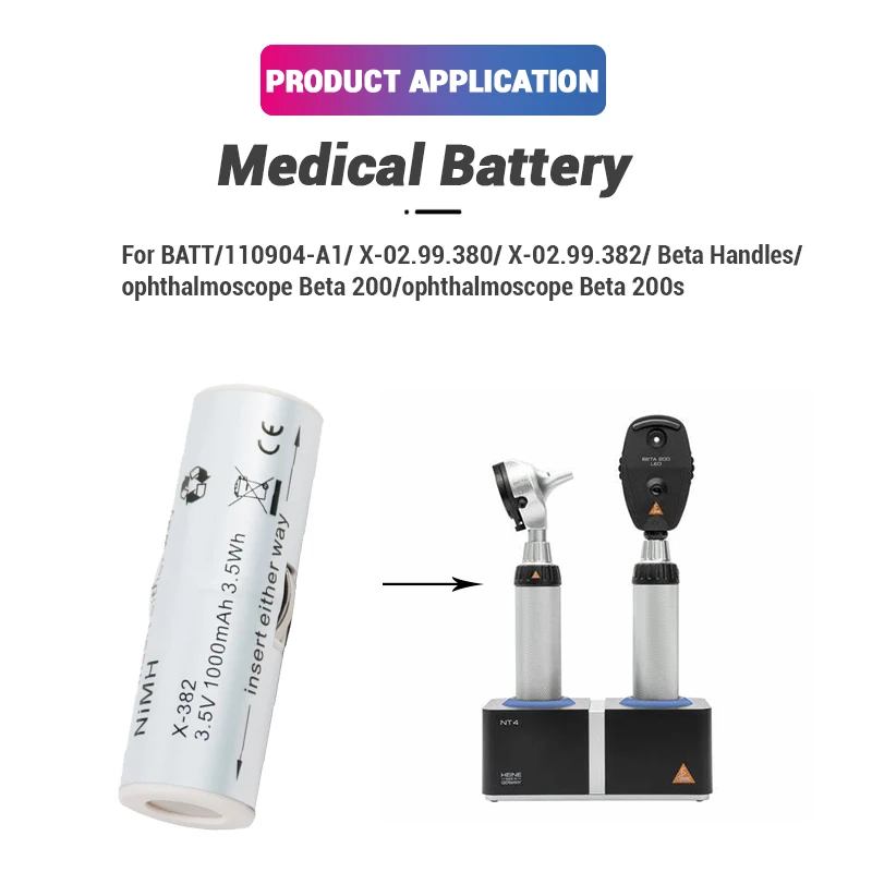 product x 00299382 medical battery 35v 1000mah ni mh x 0299380 replacement for heine x 382 ophthalmoscope beta 200-15