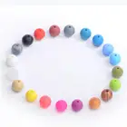 Different Free Sample 75 Different Stocked Colors Classic Round Silicone Teething Beads For Jewelry Making