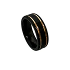 Ring Wedding Bands Azorde Jewelry Black Tungsten Steel Ring 8MM Blue Mens Wedding Bands Gold Thin Line