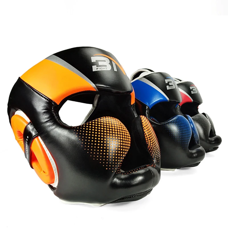 MMA Head Guard Kick Boxing Headgear PU Leather Helmet Protector Training 