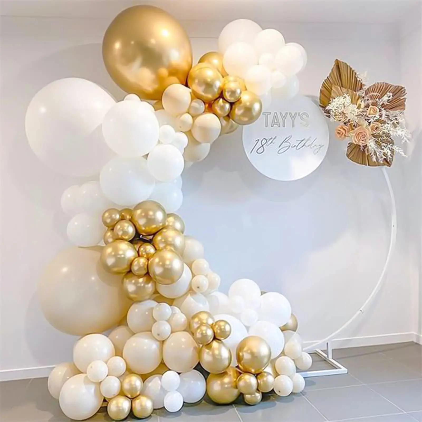 129pcs Metallic  Different Sizes 18 12 10 5 Party Latex Kit Arch Frame Stand Balloons