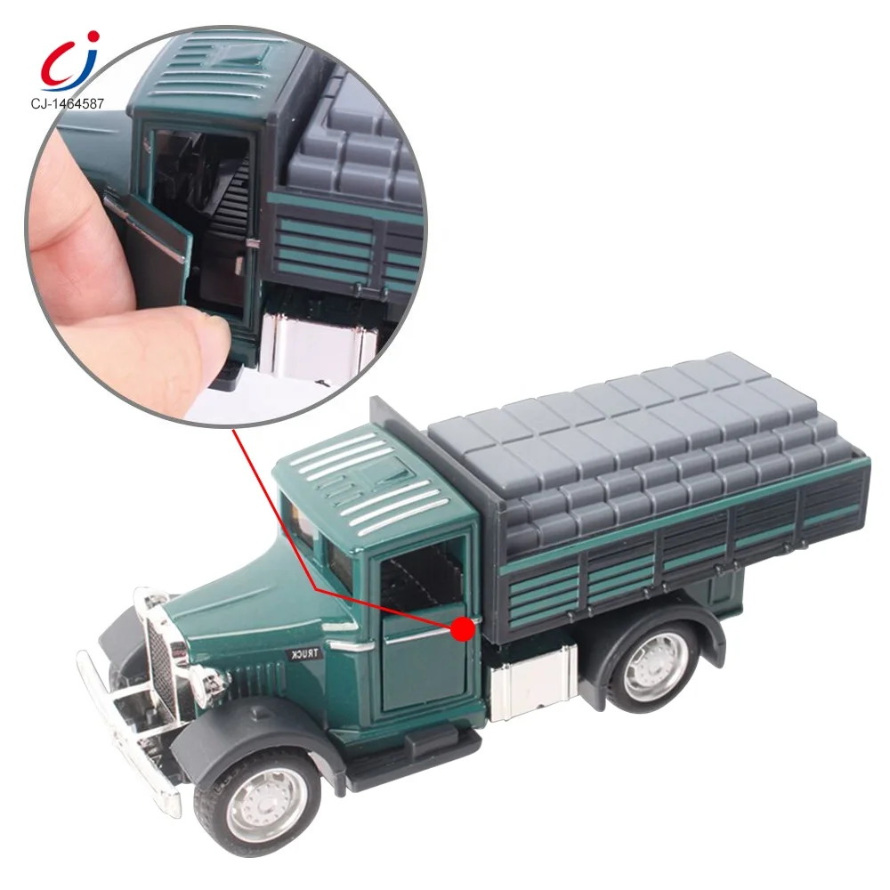 Children 6pcs small diecast toy construction vehicles open the door pull back alloy car model metal pull back die cast truck