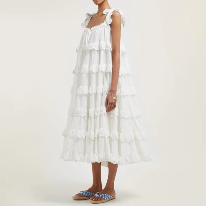 white casual midi dress