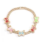 Silver Necklace Hot Sale Thick Silver Plated Chain Color Butterfly Necklace For Women