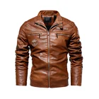 Coat Men's Motorcycle Plug Size Pu Jacket Coat Modern Leather Coat For Men JK0005