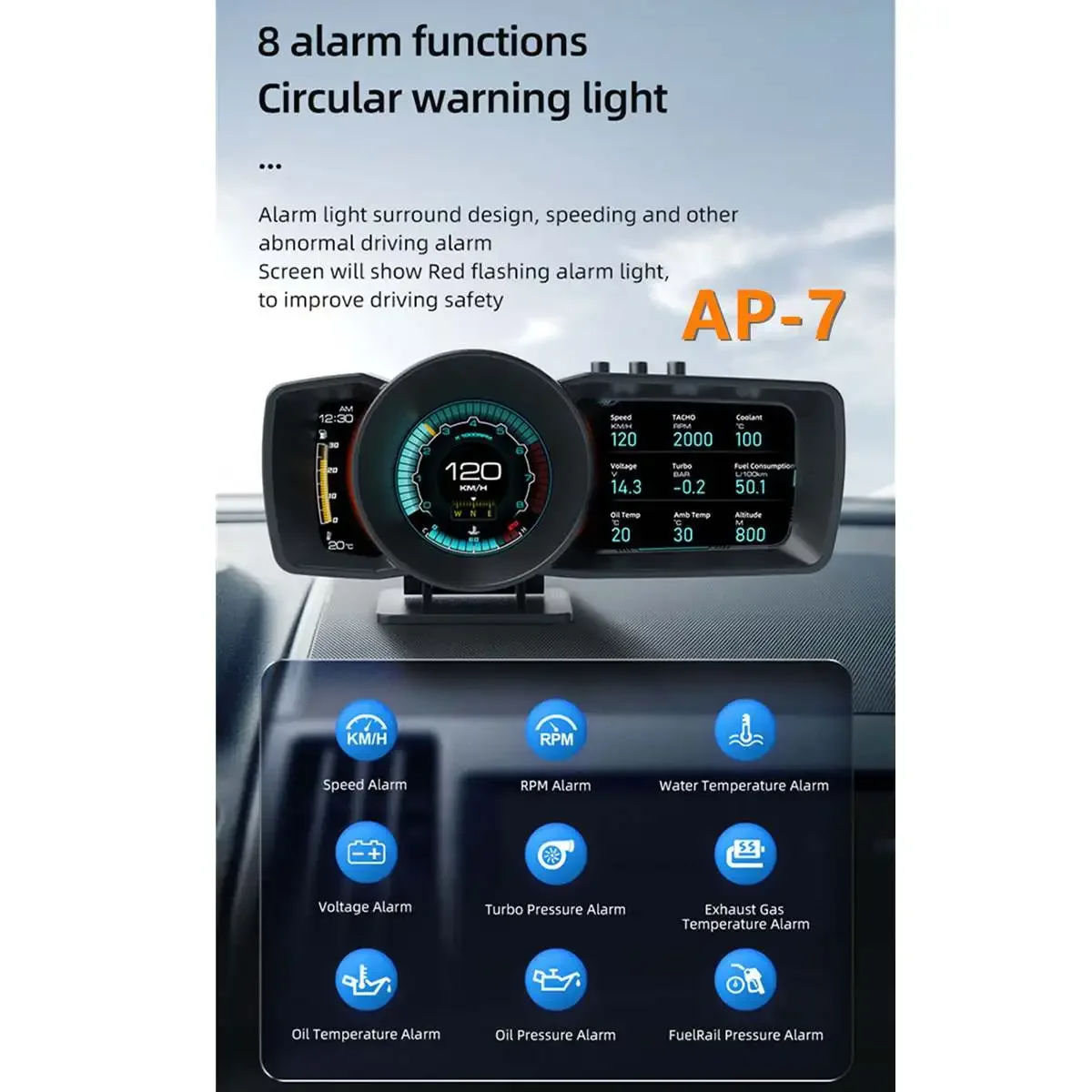 New Universal Hud Obd2 Head Up Digital Lcd Display Auto Scanner ...