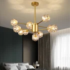 Lighting Chandelier Lighting Led VVS 2021 Golden Iron Glass Modern Lights Lighting Hotel Big Chandelier Large Led