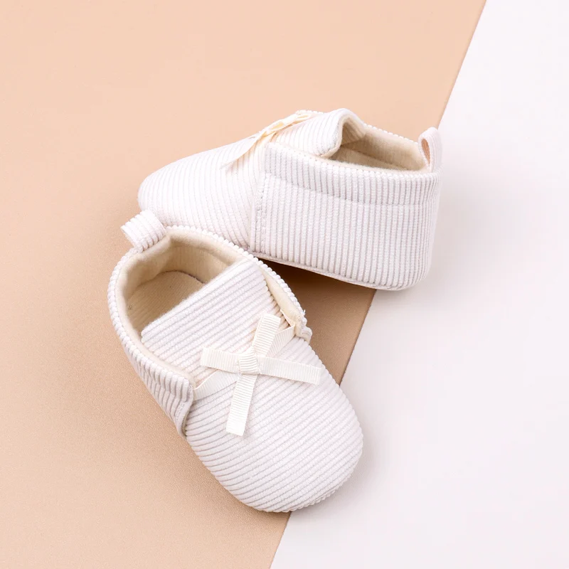 New Arrival Lace-Up Corduroy Material Soft Sole Baby Newborn Boy Shoes Spring Autumn factory