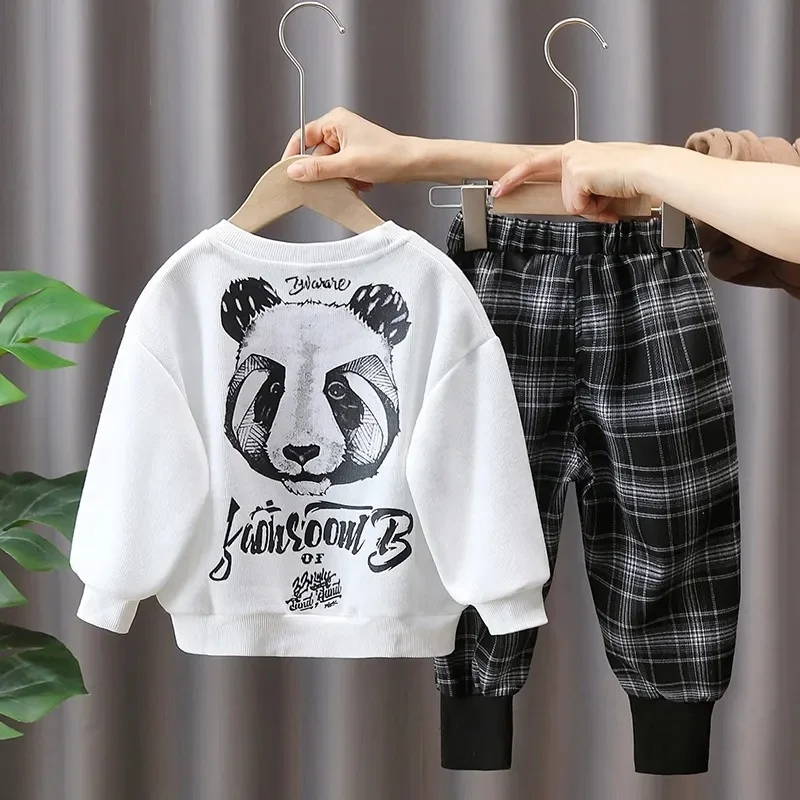 Wholesale Boys Girls Clothes Long Sleeve Set Children's Cartoon Print Sports Set 2pic Customization Set Kids Sweat Suits