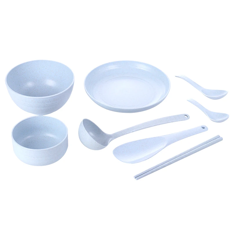 2023 Eco Friendly Tableware Custom Wheat Straw Utensil Set in Kitchen