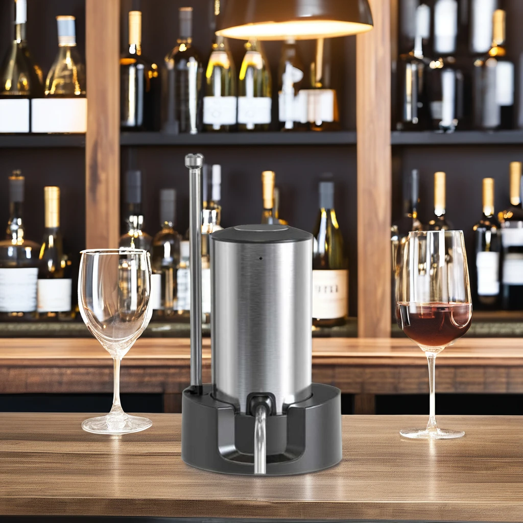 Stainless Steel Electric Wine Decanter Aerator Eco-Friendly Wine Dispenser with Base Set for Business Gifts