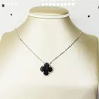 Necklace Pendant Hot Selling Fashion Dainty Black 4 Leaf Charm Necklace Pendant