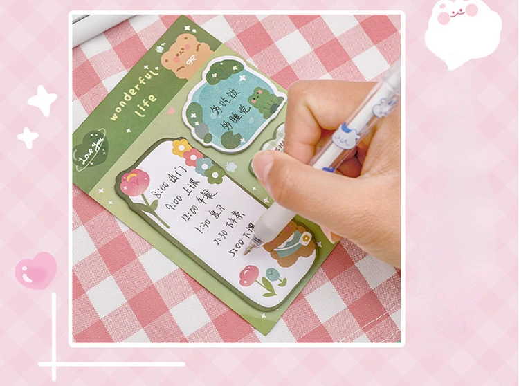 Cute Cartoon Sticky Notes Pack - Creative Self-Adhesive Memo Pads for ...