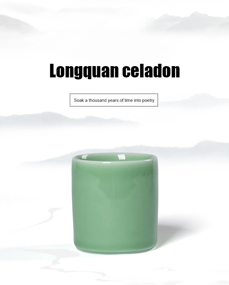 product factory wholesale longquan celadon ice cracked porcelain kung fu single tea set classic design ceramic tasting cup889-4