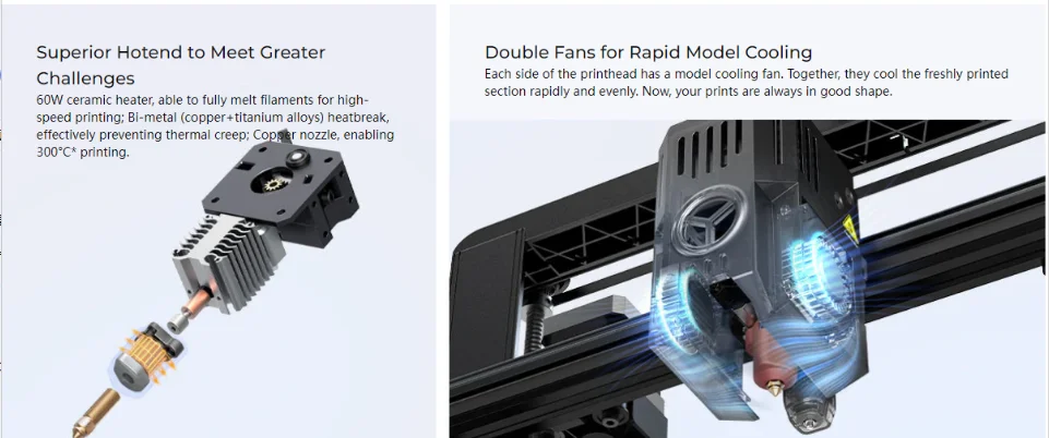 X-axislinear Rail Double Fan, Ender-3, V3, 3D, 500mm/s - detail 14