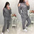 Suit Suits Wholesale 2 Peice Set Solid Color Wool Track Suit Long Sleeve Custom Women Track Suits 2020