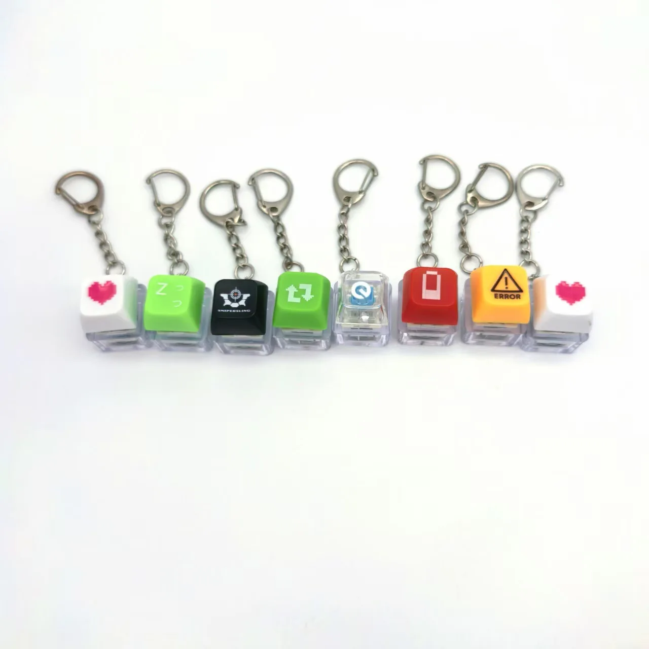 Custom Keyboard Keycap Keychain DIY Logo Printing Design Stress Relief Switch Key Chain manufacture