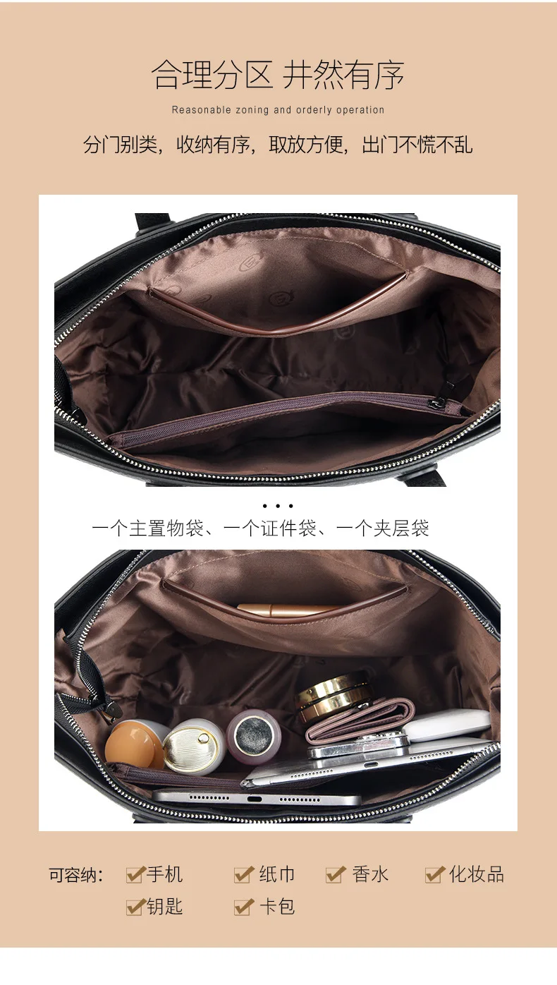 High Quality PU Leather Cosmetic Bag Purses and Handbags for Women Luxury Tote Bag with Shoulder Strap