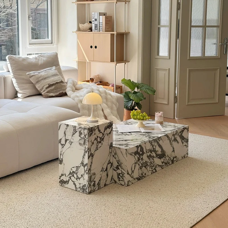 product luxury modern polished natural calacatta viola marble table living room customized coffee low plinth indoor marble side table-5