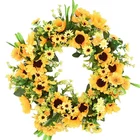 Wedding Sunflower Design Plastic Flower Home Wedding Decor For Wall Hanging Front Door Sign