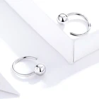 Hoop High Quality Simple 925 Sterling Silver Ball Bead Charm Hoop Earring
