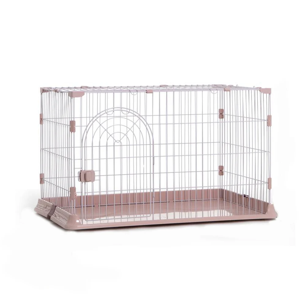 steel wire dog cage in chocolate colour