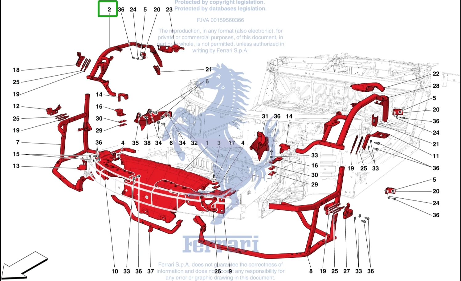 2025 Hot Sale Aluminum Alloy Left and Right Front Fender Mounting Bracket For Ferrari 488 2013-2017 OE 87524600 87524500 details