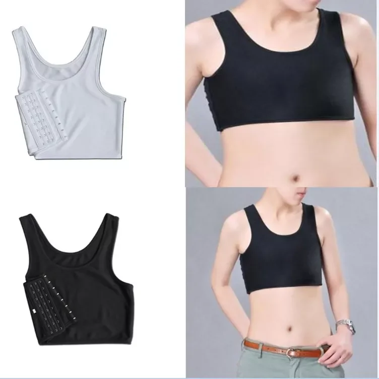 Short Chest Breast Vest Breathable Buckle Binder Trans Lesbian Tomboy Cosplay OJ 