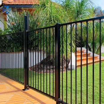 Selling High-end European Style Metal Fence Panels With PVC Black Coating Welded Fence Iron Fence That Can Be Customized In Size